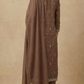 Coffee Chinon Party Wear Suit Set with Handwork & Georgette Dupatta