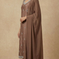 Coffee Chinon Party Wear Suit Set with Handwork & Georgette Dupatta