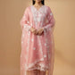 Women’s Peach Cotton Party Wear Kurta Pant Dupatta Set