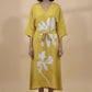 Women’s Mustard Crepe Mid-Length One-Piece Dress