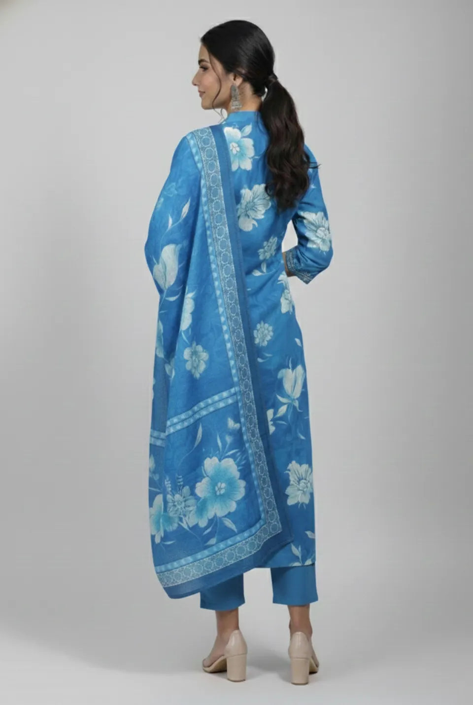 Women’s Royal Blue Modal Cotton Readymade Kurta